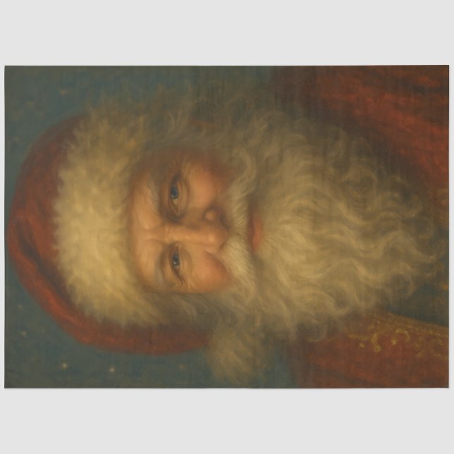 Old World Santa Classic Weihnachtsportrait Seidenpapier (Vorderseite)