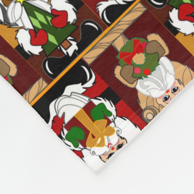 Old World Santas farbenfrohe Fleece Blanket (Ecke)