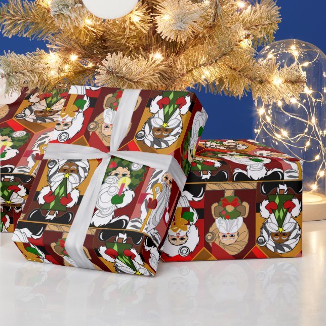 Old World Santas Multicologe Weihnachten Geschenkpapier (Feiertage)