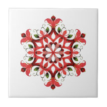 Old World Vintag Country Red Design Keramik Tile