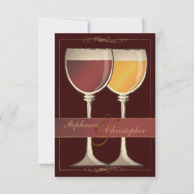 Old World Wineglass Weinberg RSVP Karte (Vorderseite)