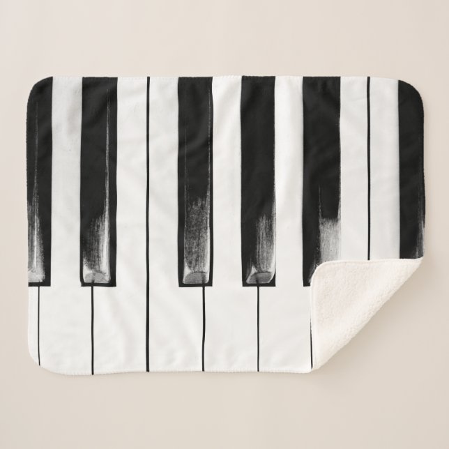 Old Worn Piano Keys Sherpadecke (Vorderseite (Horizontal))