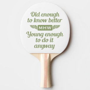 "Old & Young"-Tischtennispaddel auf Monogramm Tischtennis Schläger