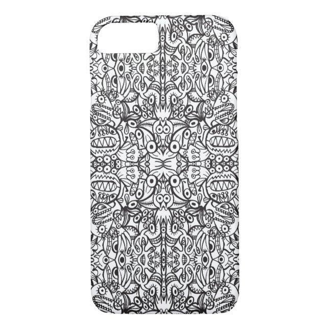 Olddoodle-Kunstkreaturen in einem verrückten Muste Case-Mate iPhone Hülle (Rückseite)