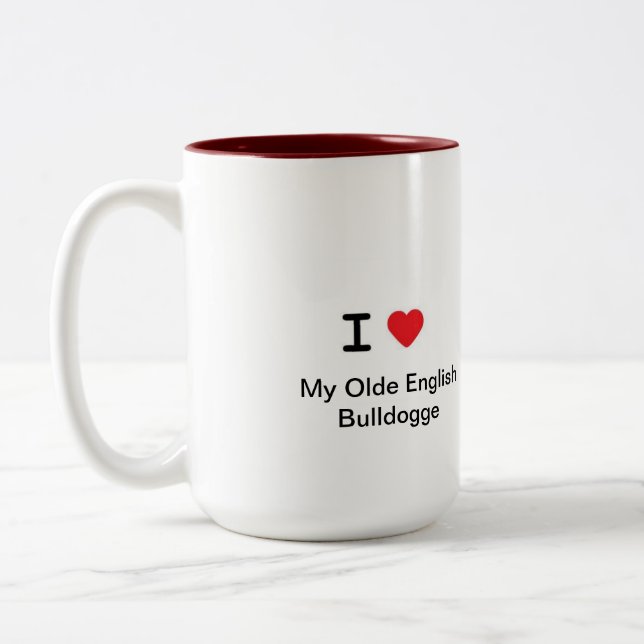 Olde Englisch Bulldogge Kaffee-Tasse Zweifarbige Tasse (Links)