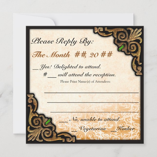 Olde New Orleans (Antwort auf Hochzeiten) Einladung (Vorderseite)