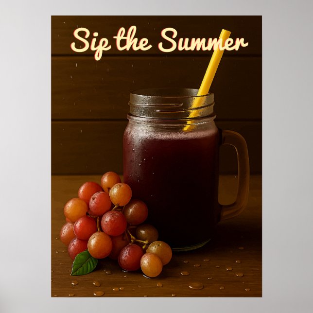 Olden Red Grape Juice - "Sieben Sie den Sommer Poster (Vorne)