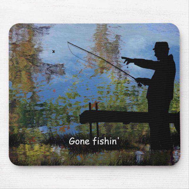 Older Man Fishing Retired Mouse Pad Mousepad (Vorne)