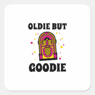Oldie but Goodie - Retro Jukebox Fans Quadratischer Aufkleber