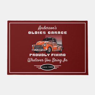 Oldies Garage LKW Name Funny Sprichwort Red Fußmatte