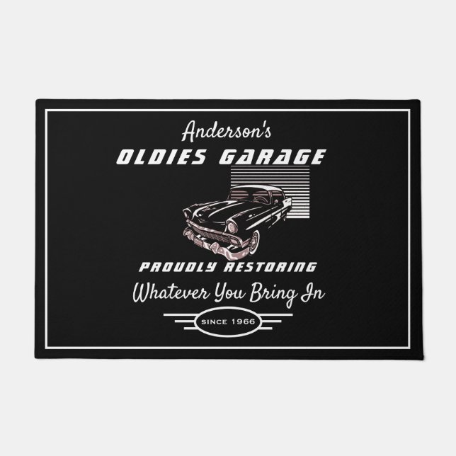 Oldies Garage LKW Name Wiederherstellung Autos sch Fußmatte (Vorderseite)