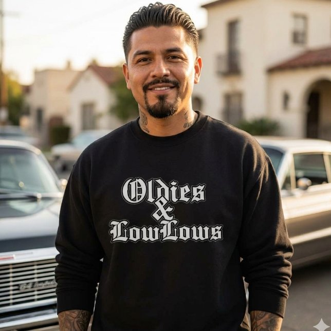 Oldies und niedrig weiß sweatshirt (Oldies and low lows sweatshirt)