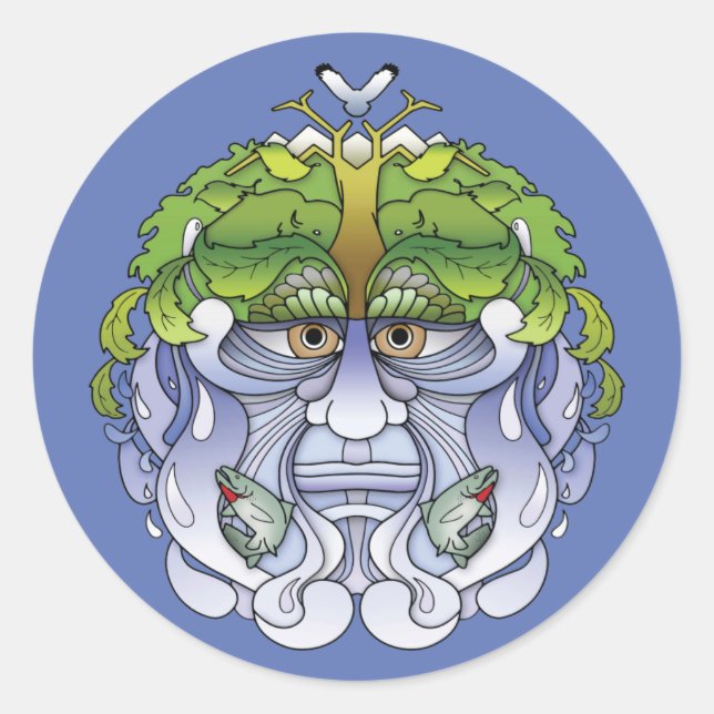 Oldman-Sticker Runder Aufkleber (Vorderseite)