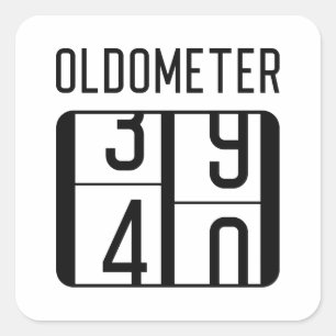 Oldometer 40 quadratischer aufkleber