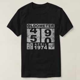 Oldometer 50 , april 1974 Funny Oldometer Geburtst T-Shirt