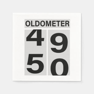 Oldometer 50. Geburtstag Serviette