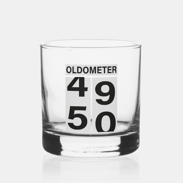 Oldometer 50. Geburtstag Whiskyglas (Vorderseite)