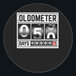 OLDOMETER 50 Jahre alt 1971 50. Geburtstag Runder Aufkleber<br><div class="desc">OLDOMETER 50 Jahre alt 1971 50. Geburtstag</div>