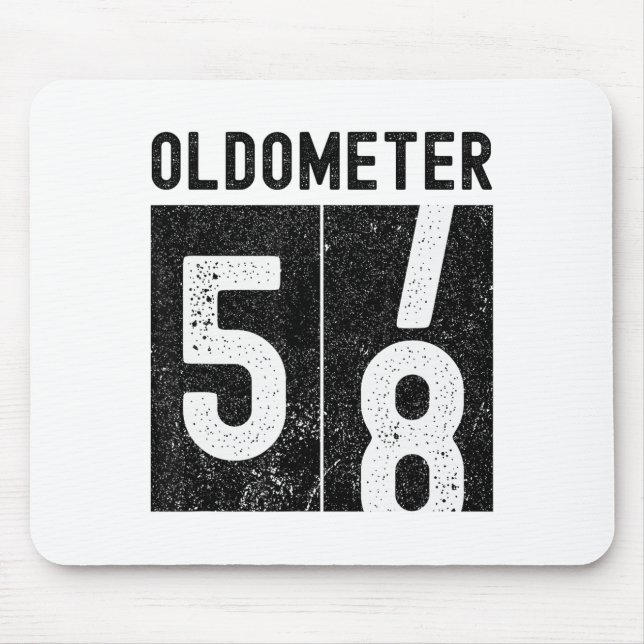 Oldometer 58th Birthday Funny Retro Turning 58 Yea Mousepad (Vorne)
