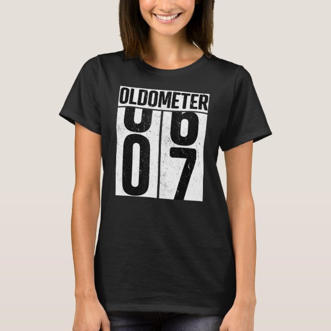 Oldometer 7 7. Geburtstag T-Shirt (Vorderseite)