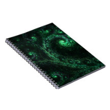 OldOnes Green and Black Spiral Fraktal Notebook