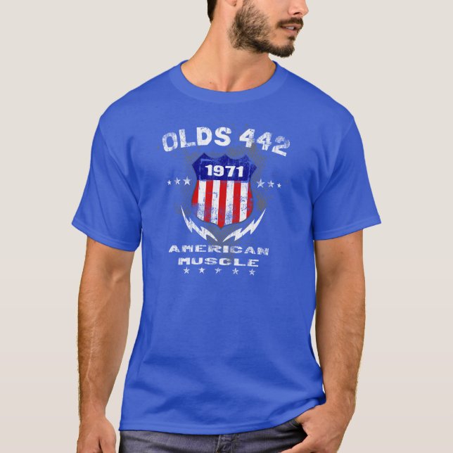 Olds 442 amerikanischer Muskel 1971 v3 T-Shirt (Vorderseite)