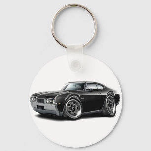 Olds 442 schwarzes Auto 1968 Schlüsselanhänger