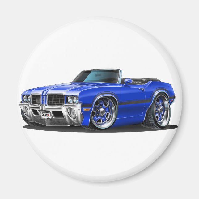 Olds Cutlass Blue Car Magnet (Vorne)