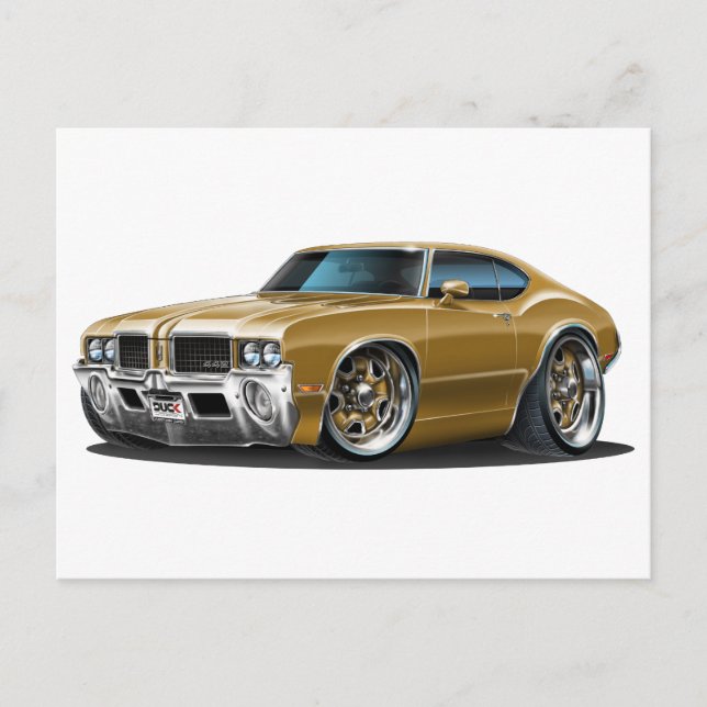 Olds Cutlass Brown Car Postkarte (Vorderseite)