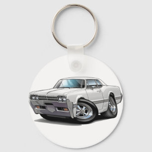 Olds Macheten-Weiß-Auto 1966 Schlüsselanhänger
