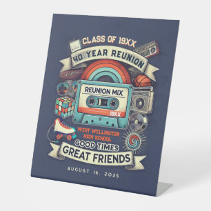 Oldschool Retro 80er Colorful Mixtape Class Wieder Sockelschild