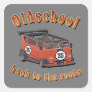 Oldschool Speed - ​ zurück an die Wurzeln! Quadratischer Aufkleber