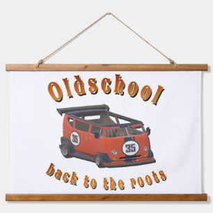 Oldschool Speed - ​ zurück an die Wurzeln! Wandteppich Mit Holzrahmen