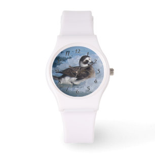 Oldsquaw Langschwanzente auf Eis im Ozean Armbanduhr