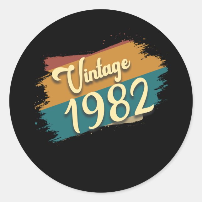 Oldtimer 1982 runder aufkleber (Vorderseite)