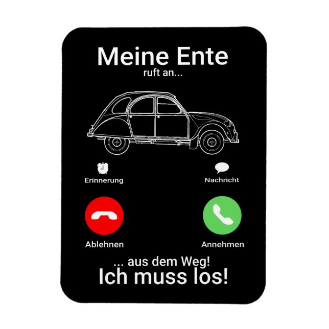 Oldtimer 2cv Ente Silhouette Smartphone Magnet (Vertikal)