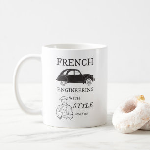Oldtimer 2cv French engineering Retro Kaffeetasse