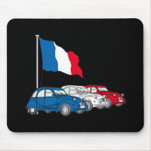 Oldtimer 2CV Trio Frankreich Flagge