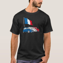 Oldtimer 2CV Trio Frankreich Flagge