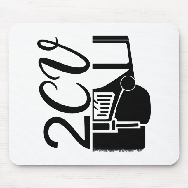 Oldtimer 2cv Typografie Halbe Ente Mousepad (Vorne)