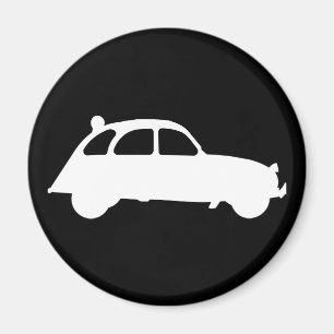 Oldtimer 2cv Weiße Enten Silhouette Magnet