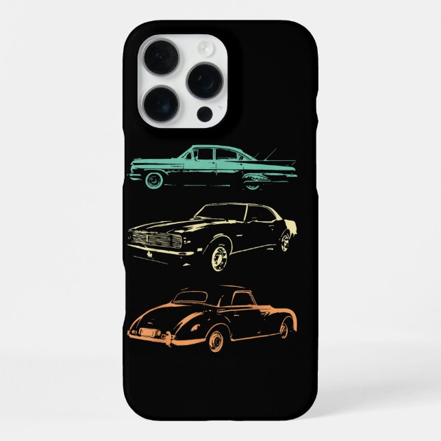 Oldtimer - 80er & 90er Grafik Retro iPhone 16 Pro Max Hülle (Rückseite)