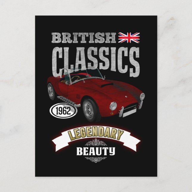 Oldtimer AC Cobra British Beauty Postkarte (Vorderseite)