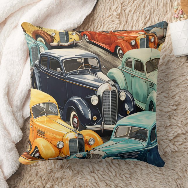 Oldtimer-Automuster Kissen (Decke)