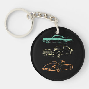 Oldtimer-Autos - Grafik-Retro der 80er und 90er Schlüsselanhänger