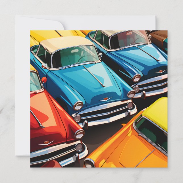 Oldtimer-Autos Muster (Vorderseite)
