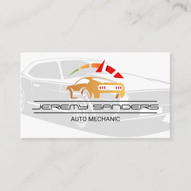 Oldtimer | Autoteile | Mechaniker  Visitenkarte (Vorderseite)
