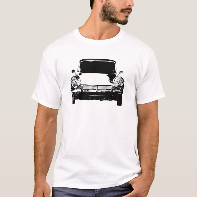 Oldtimer Citroen DS 19 Retro Fotografie T-Shirt (Vorderseite)