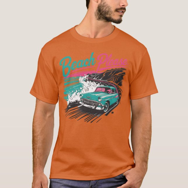 Oldtimer, der entlang der Küste fährt Freund Gesch T-Shirt (Vorderseite)