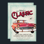 Oldtimer des Mittelalters| Vintager 60. Geburtstag Einladung<br><div class="desc">Mit dieser personalisierten Einladung zum 60. Geburtstag feiern Sie einen Klassiker, perfekt für jeden, der ein Oldtimer liebt. Rev deine Motoren auf und rüber, feiere deinen Typ mit dieser Retro-Geburtstagseinladung! Fügen Sie diesem Design Ihre benutzerdefinierte Formulierung hinzu, indem Sie die "Bearbeiten Sie diese Designvorlage"-Felder auf der rechten Seite des Elements...</div>